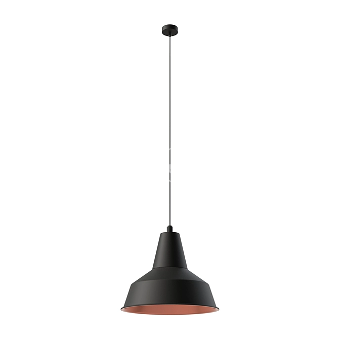 Modern Steel Black Copper Suspension 3D model image 1