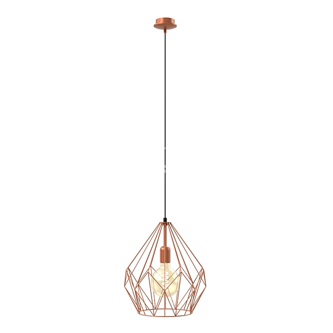 EGLO Suspension Carlton, Steel & Copper 3D model image 1