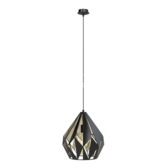 Steel Black Silver Suspension 3D model image 1