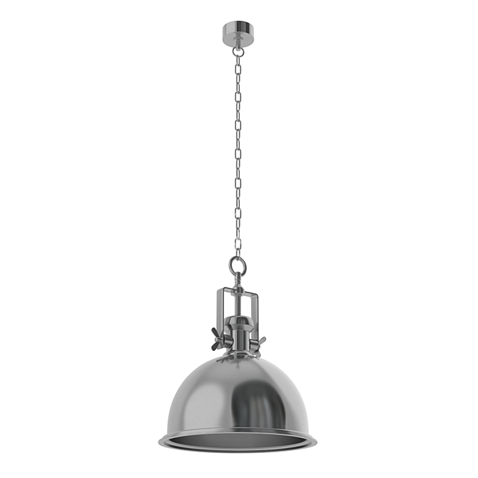 Elegant Steel and Chrome Suspension Pendant 3D model image 1