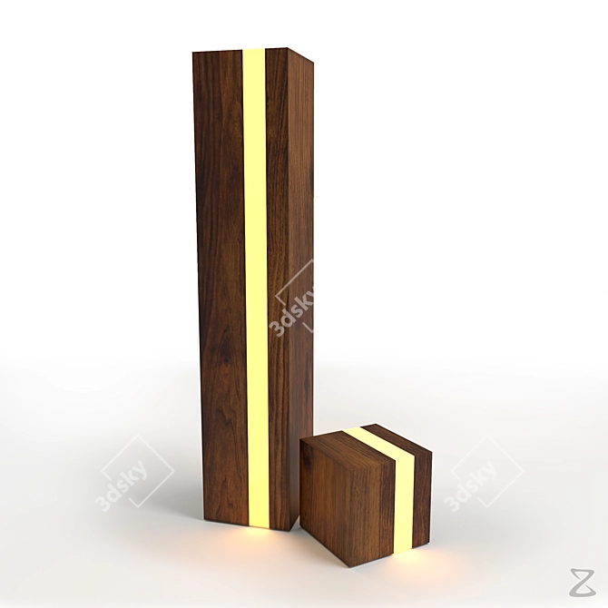 Modern Quad Geometry Table Lamp 3D model image 1