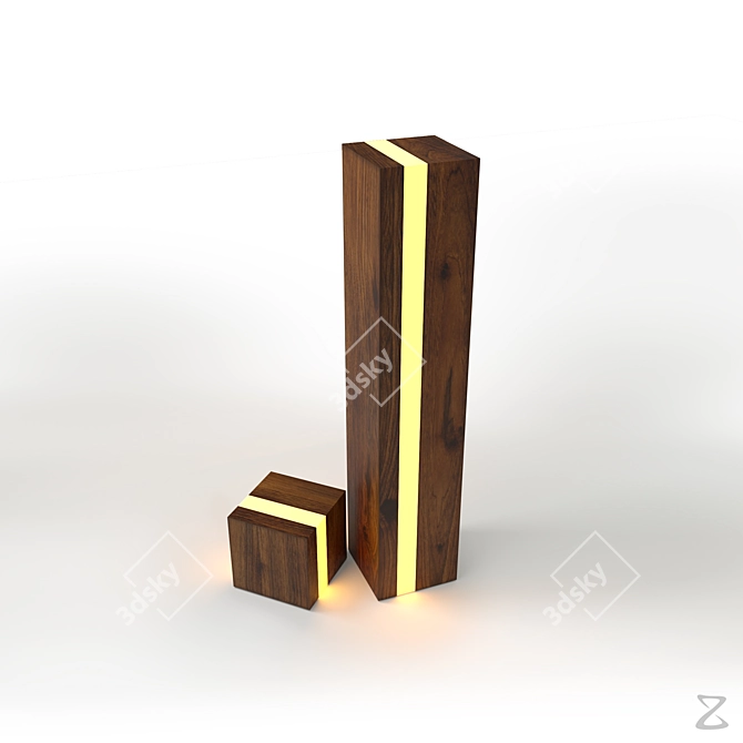Modern Quad Geometry Table Lamp 3D model image 3