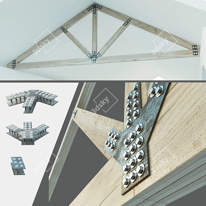 Wooden Trusses Set | 6m-14m Spans 3D model image 2