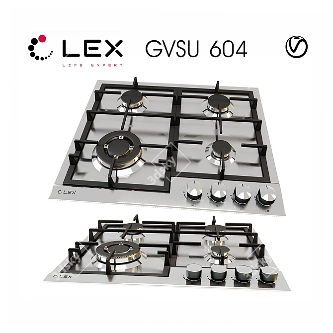 Lex GVSU 604: Sleek Gas Cooktop in Modern Style! 3D model image 1