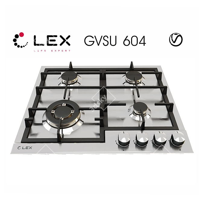 Lex GVSU 604: Sleek Gas Cooktop in Modern Style! 3D model image 2