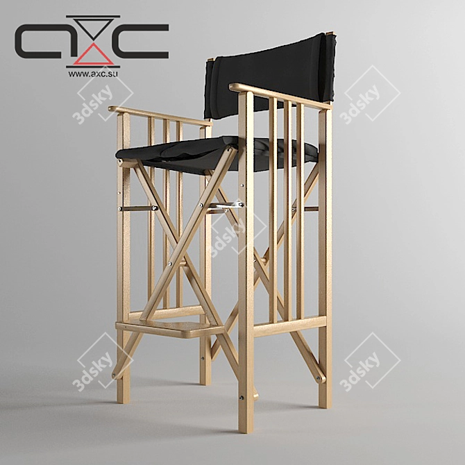 Modern Wooden High Chair 3D model image 1
