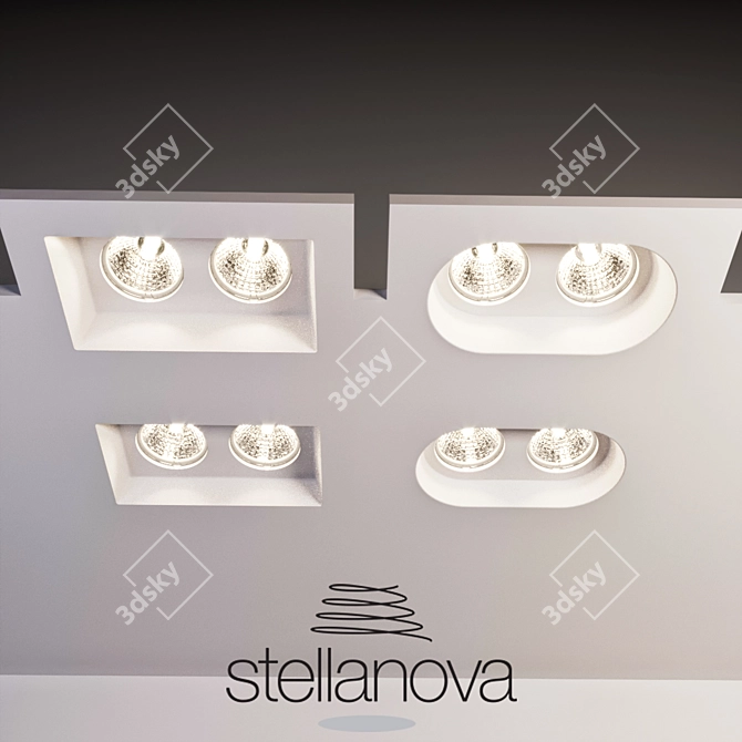 Gypsum Ceiling Spotlights 3D model image 1