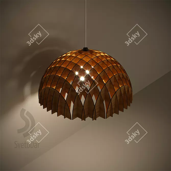 Ethnic-inspired Grid Chandelier 3D model image 2