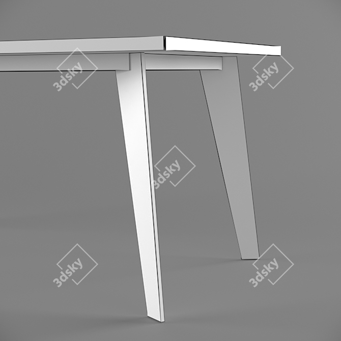 Rustic Oak Dining Table 3D model image 3