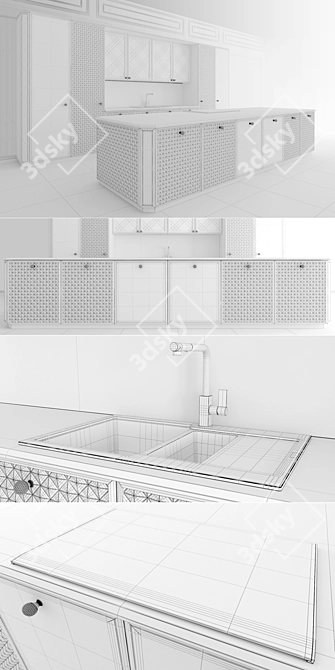 Modern Kitchen Set: Scic Bellagio 3D model image 3