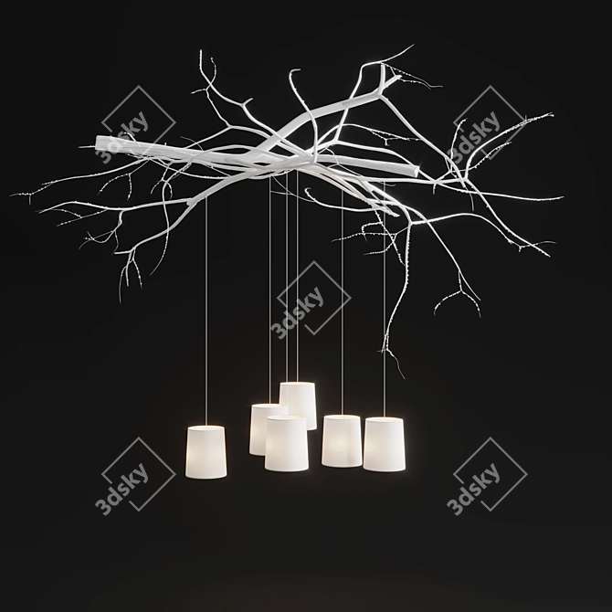 Handcrafted Chalet-style Chandelier 3D model image 1