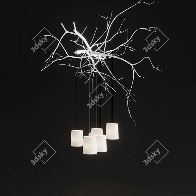 Handcrafted Chalet-style Chandelier 3D model image 3