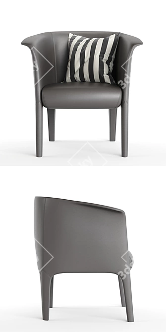 ESTEL MILO | Leather Easy Chair 3D model image 2