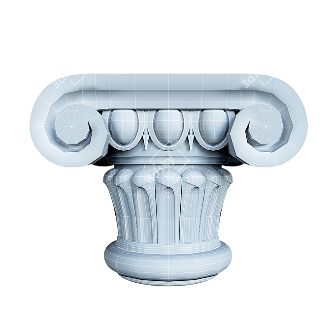 Charming CNC Carved Decorative Capital 3D model image 2