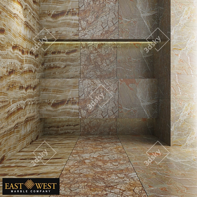 East West Collection: Natural & Luxury Marble Tiles 3D model image 1