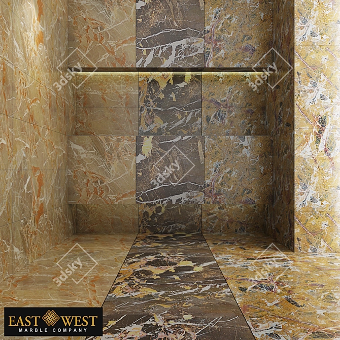 East West Collection: Natural & Luxury Marble Tiles 3D model image 2