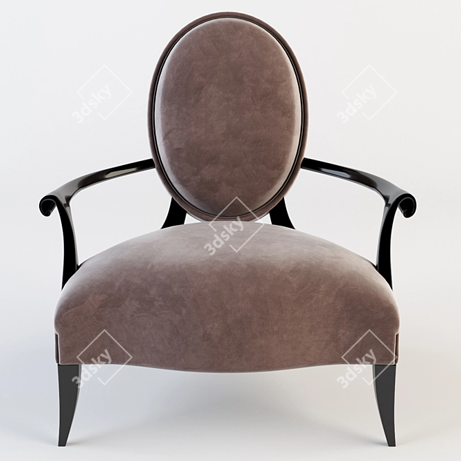 Sophisticated Villepin Teardrop Fauteuil 3D model image 2