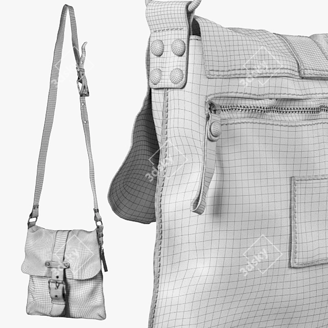 Vintage-inspired Campomaggi Lavata Bag 3D model image 3