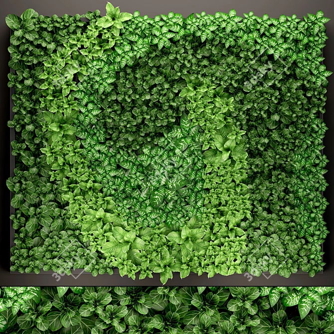 Green Wall Module: Vertical Garden Art 3D model image 1