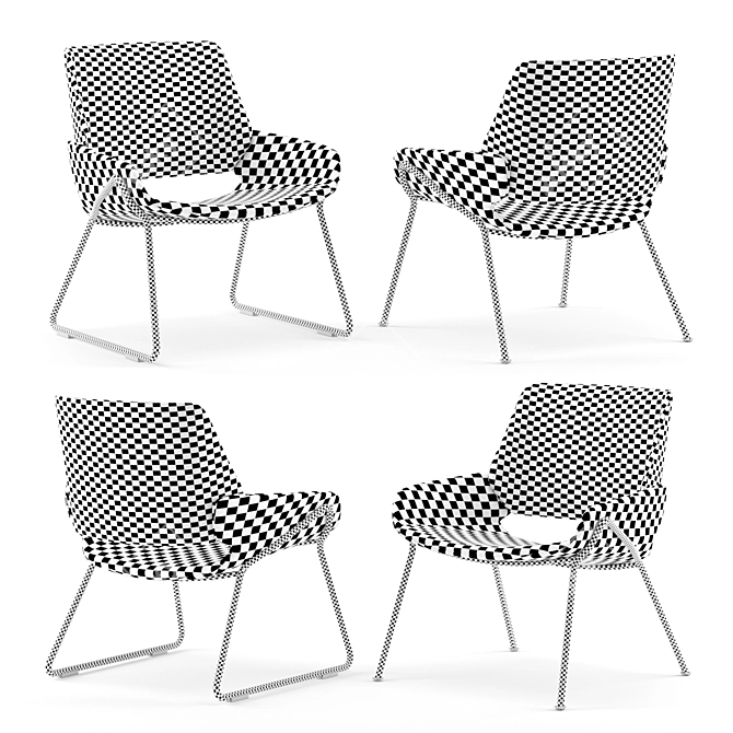 Title: Prostoria Monk Easy Chair: Minimalist Metal Comfort 3D model image 3