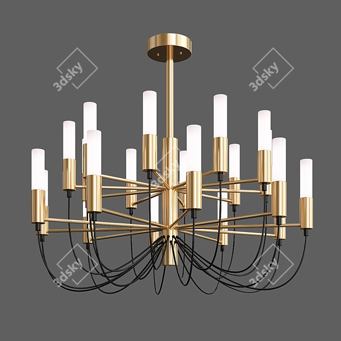 Golden Glow G9 LED Chandelier 3D model image 1