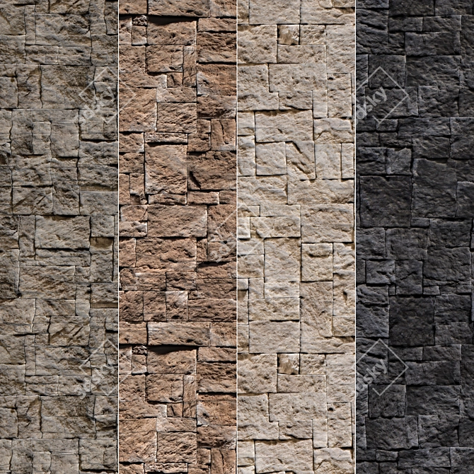 Modern Stone Walls Set 3: Corona Material 3D model image 1