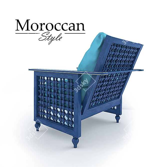 Exquisite Moroccan Chair: Authentic & Stylish 3D model image 2