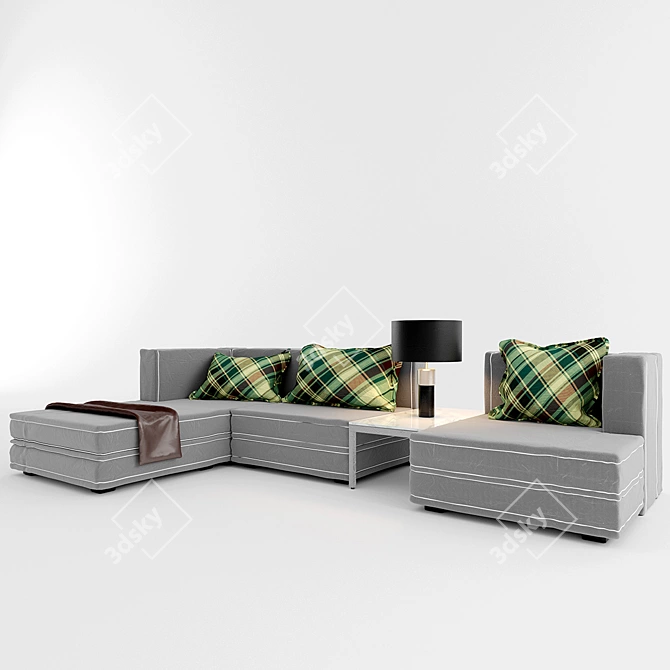 Cozy Comfort Khai Sofa Set 3D model image 2