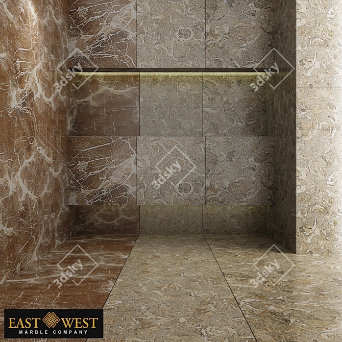 Title: East West Collection: 6 Natural and Luxe Rectified Marble Styles 3D model image 2