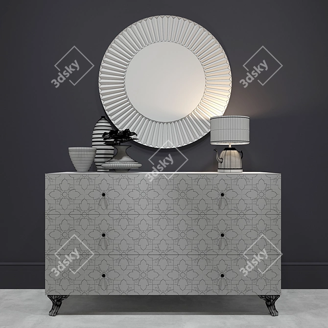 Ethereal Fretwork Drawer Chest 3D model image 2