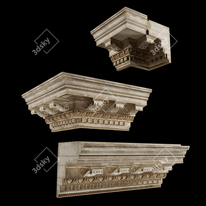 Vintage Curtain Rod Collection 3D model image 1