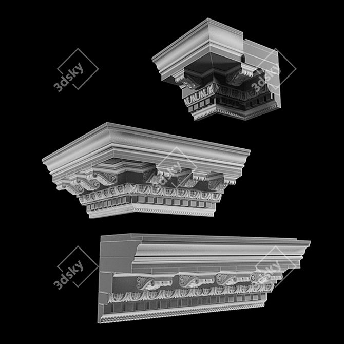 Vintage Curtain Rod Collection 3D model image 3