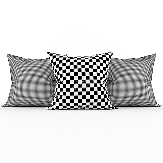 Stylish Cushions for Chic Decor 3D model image 2