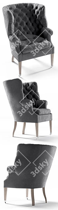 Luxury Restoration Wing Chair 3D model image 2