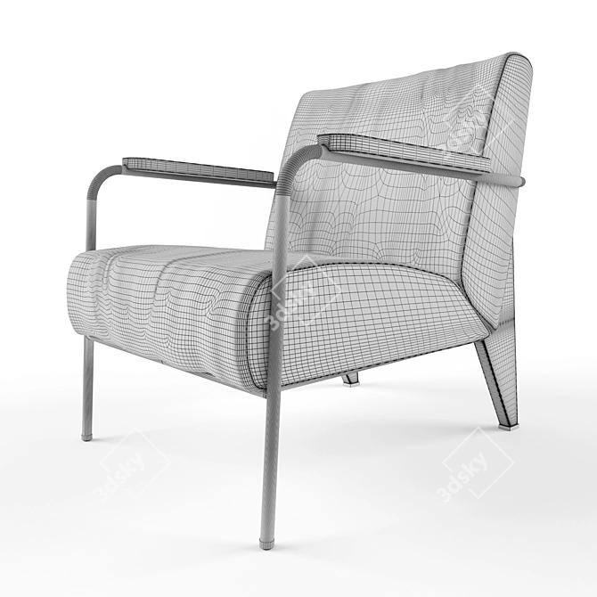 Jean Prouvé Salon Chair 3D model image 3