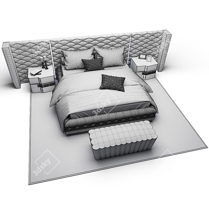 Chic Bianco Bed: Dall'Agnese 3D model image 2