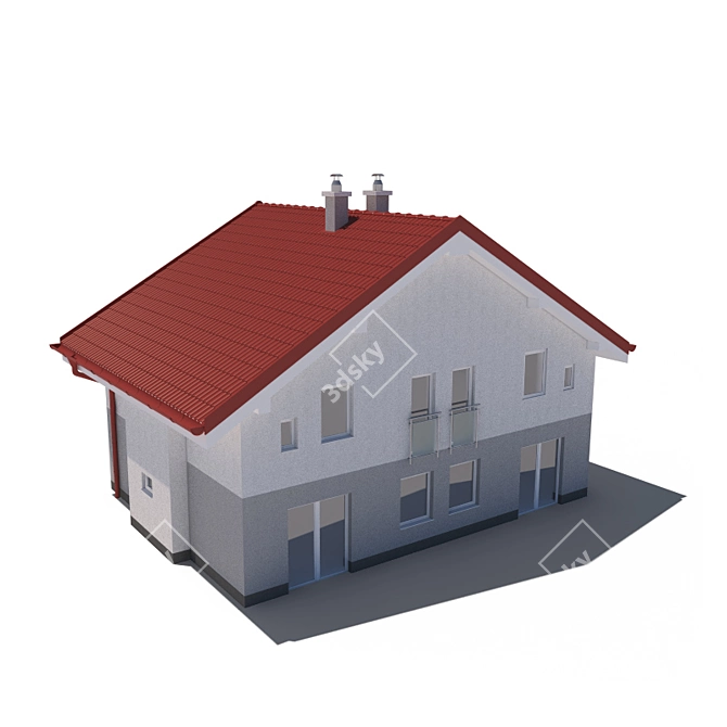 Modern Double House: 3DsMax, Vray, Obj 3D model image 2