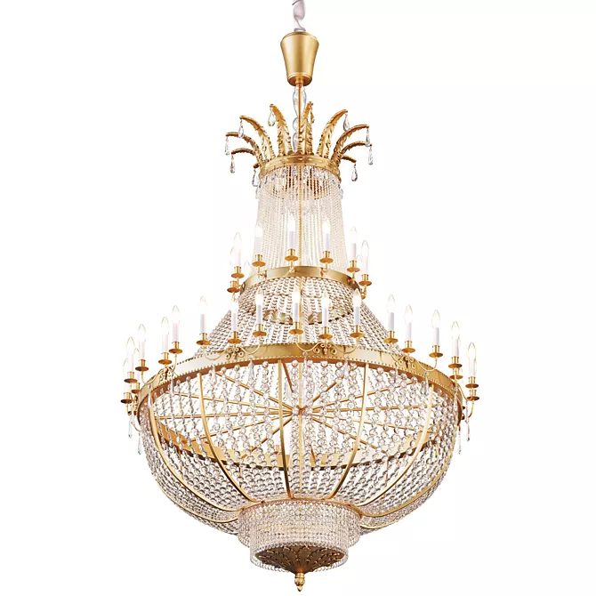 Gold Empire Palace Chandelier 3D model image 1