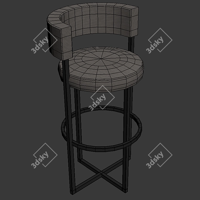 Elegant Porada Bar Stool 3D model image 2