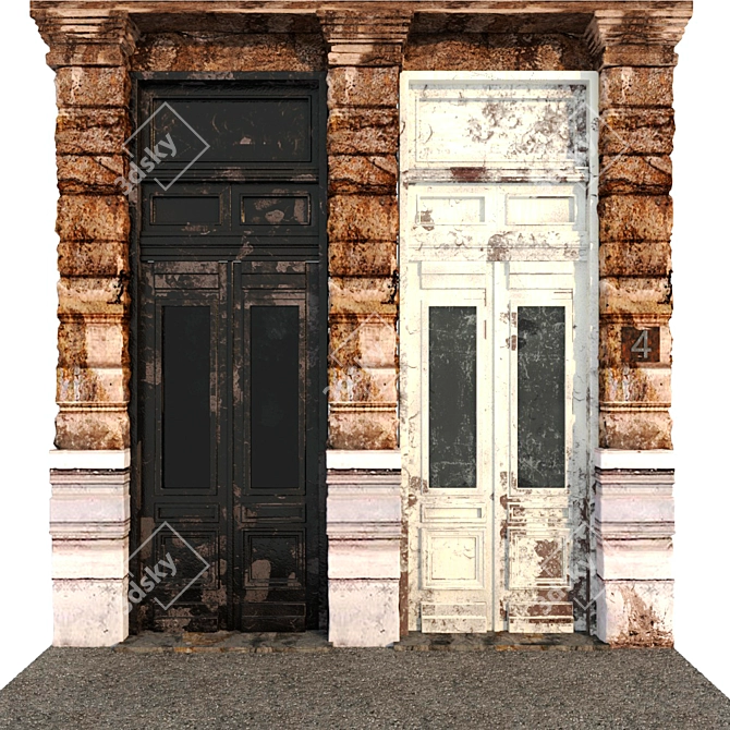 Modern Entrance Group with Spacious Doors 3D model image 1