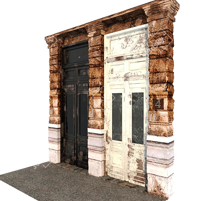 Modern Entrance Group with Spacious Doors 3D model image 2