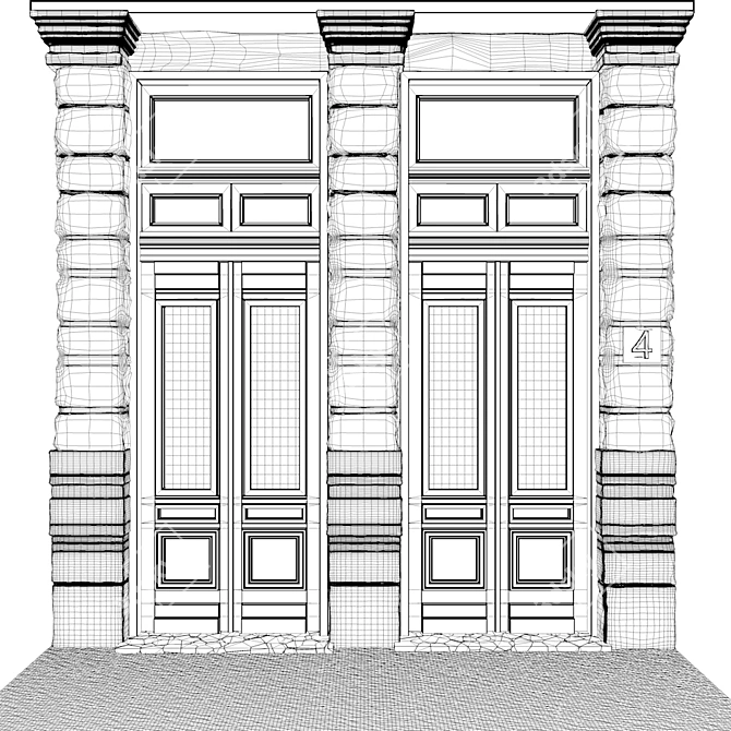 Modern Entrance Group with Spacious Doors 3D model image 3