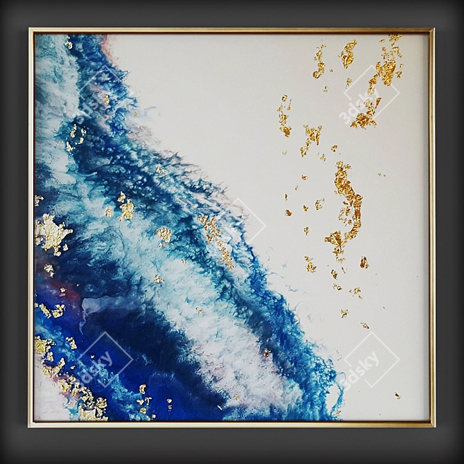 Abstract Gold Leaf Resin Art 3D model image 1