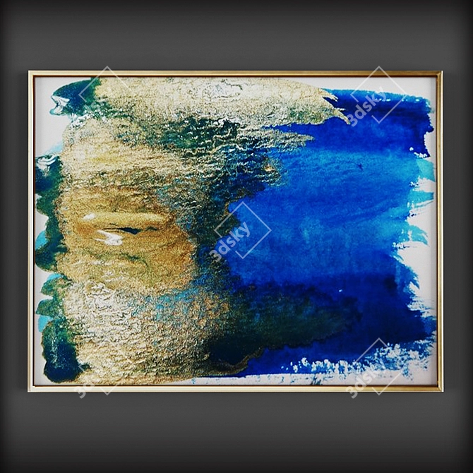 Abstract Gold Leaf Resin Art 3D model image 3