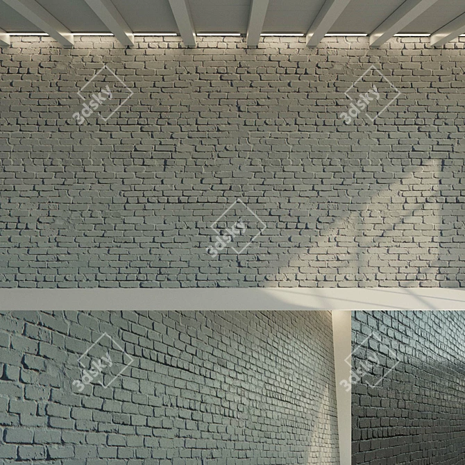 Vintage Painted Brick 3D model image 1