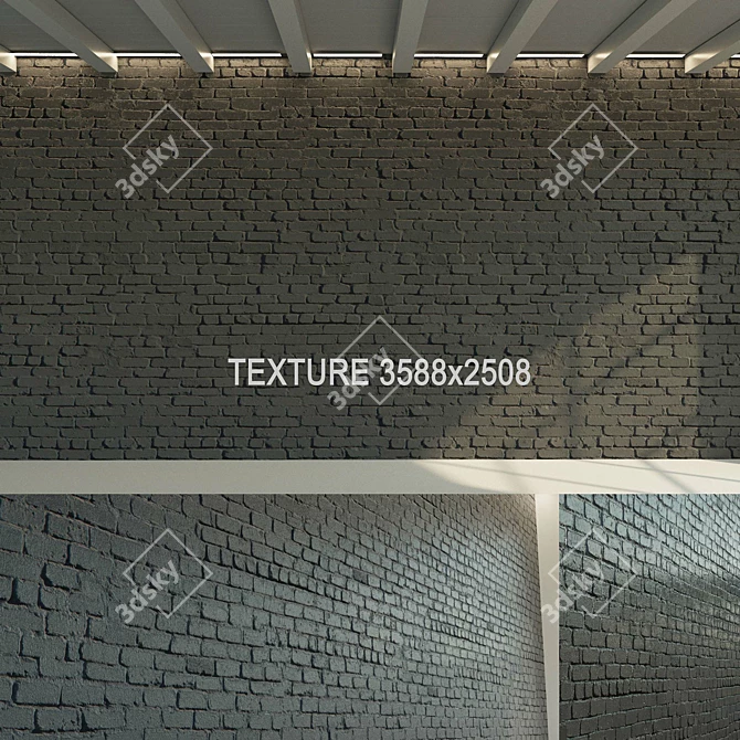 Vintage Painted Brick 3D model image 2