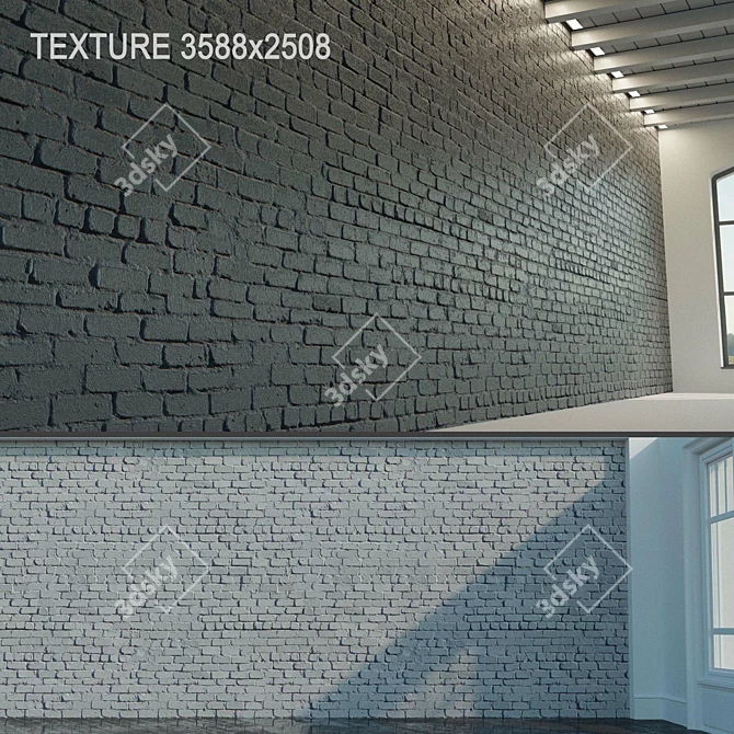 Vintage Painted Brick 3D model image 3