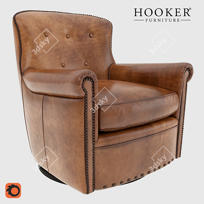 Luxury Swivel Club Chair: Hooker Jacob 3D model image 1