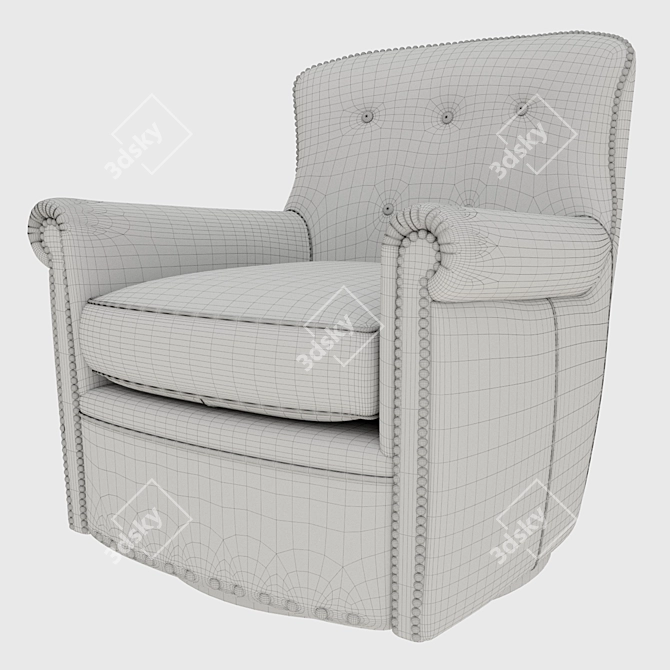 Luxury Swivel Club Chair: Hooker Jacob 3D model image 3