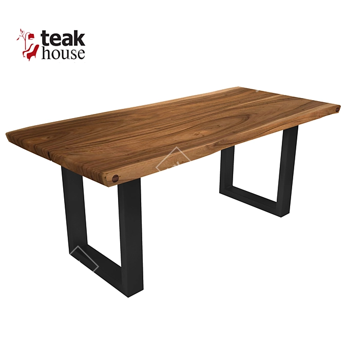 Chantik Teak Table: 180cm Width 3D model image 1